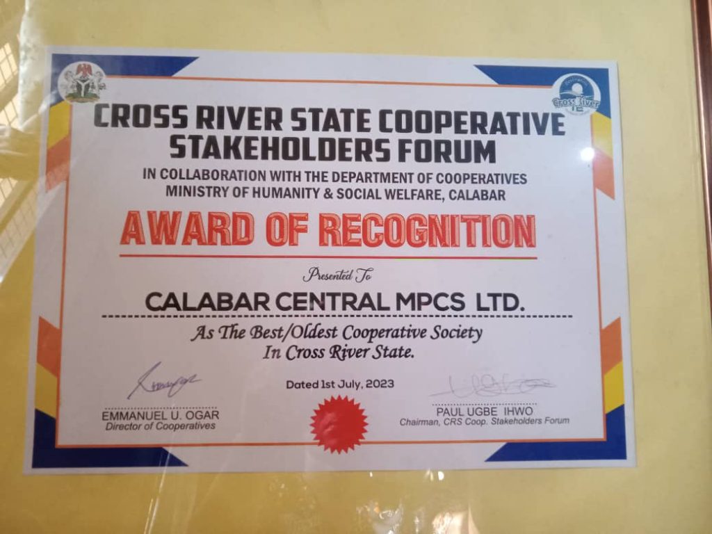 AWARD OF RECOGNITION